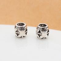 925 Sterling Silver Large Hole Bead, vintage & DIY & hollow, 5.40x5.40mm, Hole:Approx 2.8mm, Sold By PC
