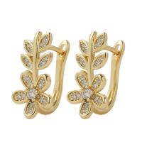 Cubic Zirconia Micro Pave Brass Earring, gold color plated, micro pave cubic zirconia & for woman, 20mm, Sold By Pair