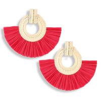 Fashion Fringe Earrings Zinc Alloy with Rafidah Grass fashion jewelry & for woman nickel lead & cadmium free Sold By Pair