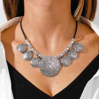 Zinklegierung Schmuck Halskette, mit Verlängerungskettchen von 1.97inch, silberfarben plattiert, Modeschmuck & für Frau, frei von Nickel, Blei & Kadmium, Länge:ca. 16.93 ZollInch, verkauft von PC