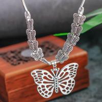 Zinc Alloy Jewelry Necklace with 1.97inch extender chain Butterfly silver color plated fashion jewelry & for woman nickel lead & cadmium free Length Approx 16.93 Inch Sold By PC