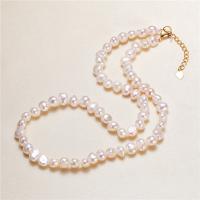 Freshwater Pearl Brass Necklace with Brass brass lobster clasp for woman mixed colors 5-7mm Sold By PC