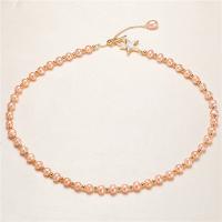 Freshwater Pearl Brass Necklace, with Shell & Brass, brass toggle clasp, for woman, mixed colors, 5-7mm, Length:46-48 cm, Sold By PC