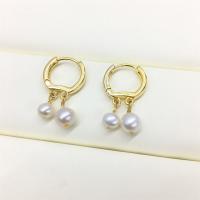 Freshwater Pearl Lever Back Earring, with Brass, brass earring lever back clip, for woman, golden, 3-30mm, Sold By Pair