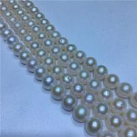 Perlas Redondas Freshwater, Perlas cultivadas de agua dulce, Bricolaje, Blanco, 9-10mm, Vendido para aproximado 40 cm Sarta