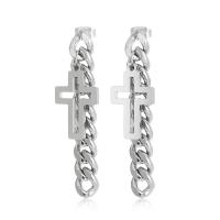 Stainless Steel Drop Earring, 304 Stainless Steel, stainless steel post pin, plated, for woman, more colors for choice, 52x8mm, Sold By PC