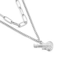 Edelstahl Schmuck Halskette, 304 Edelstahl, 304 Edelstahl Karabinerverschluss, Doppelschicht & für Frau, keine, 20x10mm, Länge 43-46 cm, verkauft von PC