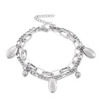 Titanium Steel Bracelet titanium steel lobster clasp Double Layer & for woman Length Approx 19.5 cm Sold By PC