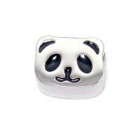 Stainless Steel Beads, 304 Stainless Steel, Panda, anoint, DIY, silver color, 11x9x6mm, Sold By PC