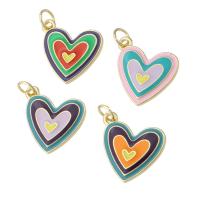 Brass Heart Pendants, gold color plated, fashion jewelry & DIY & enamel, more colors for choice, 16x15x2mm, Hole:Approx 3mm, 10PCs/Lot, Sold By Lot