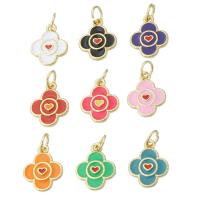 Brass Jewelry Pendants Flower gold color plated fashion jewelry & DIY & enamel Approx 3mm Sold By Lot