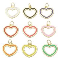 Brass Jewelry Pendants, Heart, gold color plated, fashion jewelry & DIY & enamel, more colors for choice, 15x15x2mm, Hole:Approx 3mm, 10PCs/Lot, Sold By Lot