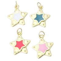 Brass Jewelry Pendants Star gold color plated fashion jewelry & DIY & enamel Approx 3mm Sold By Lot