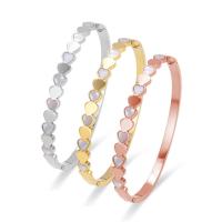 Titanium Steel Bangle, Heart, fashion jewelry & for woman, more colors for choice, 58x5x48mm, Length:17 cm, Sold By PC