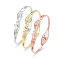 Titanium Steel Bangle, Butterfly, fashion jewelry & for woman & with rhinestone, more colors for choice, 60x10x48mm, Sold By PC