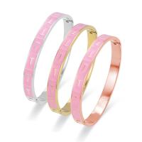 Titanium Steel Bangle fashion jewelry & for woman & epoxy gel Length 17 cm Sold By PC