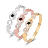 Partículas de aço pulseira comum, joias de moda & para mulher & com strass, Mais cores pare escolha, 58x48mm, comprimento 17 cm, vendido por PC