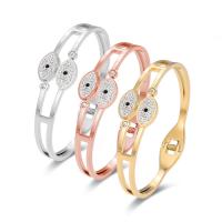 Acier titane bracelet ordinaire, bijoux de mode & pour femme & avec strass, plus de couleurs à choisir, 58x18x45mm, Vendu par PC