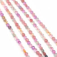 Natural Quartz Jewelry Beads Flat Round DIY & faceted mixed colors 6mm Approx Sold By Strand
