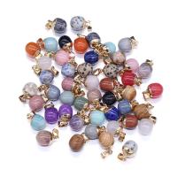Gemstone Pendants Jewelry, Natural Stone, with Brass, gold color plated, different materials for choice & Unisex, more colors for choice, 13x18mm, Sold By PC