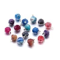 Pingentes de joias de ágata, Ágata do dragão, Polígono, unissex & facetada, Mais cores pare escolha, 17x30mm, vendido por PC