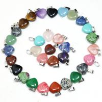 Gemstone Pendants Jewelry with Brass Heart silver color plated & Unisex Sold By Strand