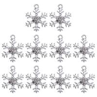 Zinc Alloy Rhinestone Pendants Snowflake gold color plated & with rhinestone nickel lead & cadmium free  Sold By Bag