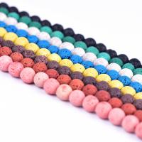 Natural Lava Beads, Round, DIY & different size for choice, more colors for choice, US Ring Size:1.5-5.5, Sold Per Approx 14.96 Inch Strand