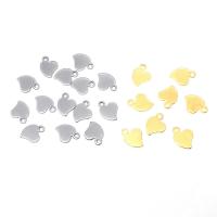 Stainless Steel Heart Pendants, 304 Stainless Steel, Galvanic plating, polished & DIY & Unisex, more colors for choice, 11x8x1mm, Hole:Approx 1.4mm, 100PCs/Bag, Sold By Bag