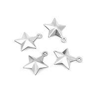 Stainless Steel Pendants, 304 Stainless Steel, Star, machine polished, polished & DIY & Unisex, original color, 14.50x12.50x4mm, Hole:Approx 1mm, 100PCs/Bag, Sold By Bag