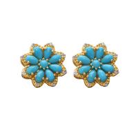 Tibetan Style Stud Earring, Snowflake, Vacuum Ion Plating, fashion jewelry & Bohemian style & for woman, more colors for choice, Sold By Pair