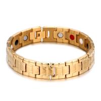 Stainless Steel Jewelry Bracelet, 304 Stainless Steel, Vacuum Ion Plating, fashion jewelry & for man, golden, 13mm, Length:Approx 8.07 Inch, Sold By PC