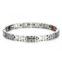 Bijoux bracelet en acier inoxydable, Acier inoxydable 304, bijoux de mode & pour femme, argent, 6mm, Longueur:Environ 7.28 pouce, Vendu par PC