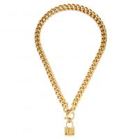 Edelstahl Schmuck Halskette, 304 Edelstahl, Türschloss, Modeschmuck & für Frau, keine, 10mm,23mm, Länge:ca. 17.72 ZollInch, verkauft von PC