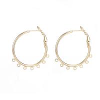 Brass Hoop Earring Components, Donut, gold color plated, DIY, golden, nickel, lead & cadmium free, 32.5x38mm,1.5mm, 5Pairs/Lot, Sold By Lot