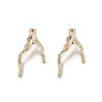Brass Earring Drop Component irregular gold color plated fashion jewelry nickel lead & cadmium free Sold By Lot