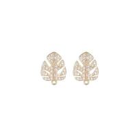 Brass Earring Drop Component 14K gold-filled DIY & micro pave cubic zirconia nickel lead & cadmium free Sold By Lot