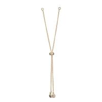 Brass Bracelet Chain, with Cubic Zirconia, Stick, 14K gold-filled, Adjustable & DIY, golden, nickel, lead & cadmium free, Length:3.98 Inch, 2PCs/Lot, Sold By Lot
