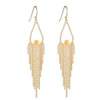 Brass Tassel Earring Findings, 14K gold-filled, fashion jewelry & for woman, golden, nickel, lead & cadmium free, 17x71.50mm, 2Pairs/Lot, Sold By Lot