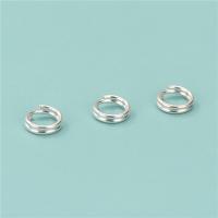 925 ασημένιο ασήμι Split Ring, γυαλισμένο, DIY & κοίλος, ασήμι, 4.8mm, 0.6mm, Sold Με PC