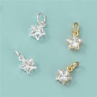 Crystal Pendants 925 Sterling Silver with Crystal Star plated DIY Approx 3.5mm Sold By PC