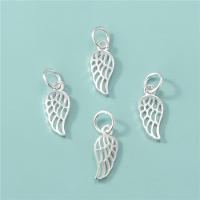 925 Sterling Silver Pendant, Wing Shape, DIY & hollow, silver color, 6.20x15mm, Hole:Approx 3.8mm, Sold By PC