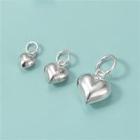925 Sterling Silver Pendant, Heart, DIY & different size for choice, silver color, Sold By PC