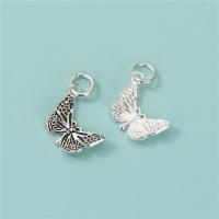 925 Sterling Silver Pendant, Butterfly, DIY, more colors for choice, 15x10mm, Hole:Approx 4mm, Sold By PC