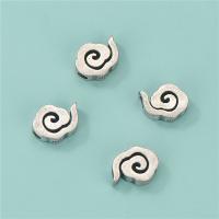 925 Sterling Silver Beads, Cloud, vintage & DIY, 8x11mm, Hole:Approx 2.5mm, Sold By PC