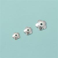 925 Sterling Silber Perlenkappe, 925er Sterling Silber, Blume, DIY & verschiedene Größen vorhanden, Silberfarbe, verkauft von PC