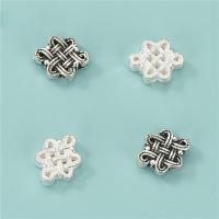 925 Sterling Silver Beads, Chinese Knot, DIY & hollow, more colors for choice, 8x10.50x3.50mm, Hole:Approx 1mm, Sold By PC