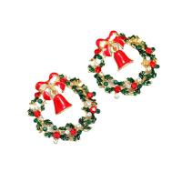 Weihnachten Ohrringe, Zinklegierung, Weihnachts-Design & Modeschmuck & für Frau & mit Strass, frei von Nickel, Blei & Kadmium, 36x35mm, verkauft von Paar