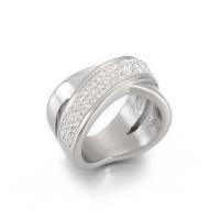 Rhinestone-Edelstahl -Finger-Ring, 304 Edelstahl, für Frau & mit Strass, keine, 13mm, verkauft von PC