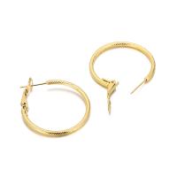 Titanium Steel Hoop Earring, titanium hoop earring, plated, for woman, more colors for choice, 30x2mm, Sold By PC